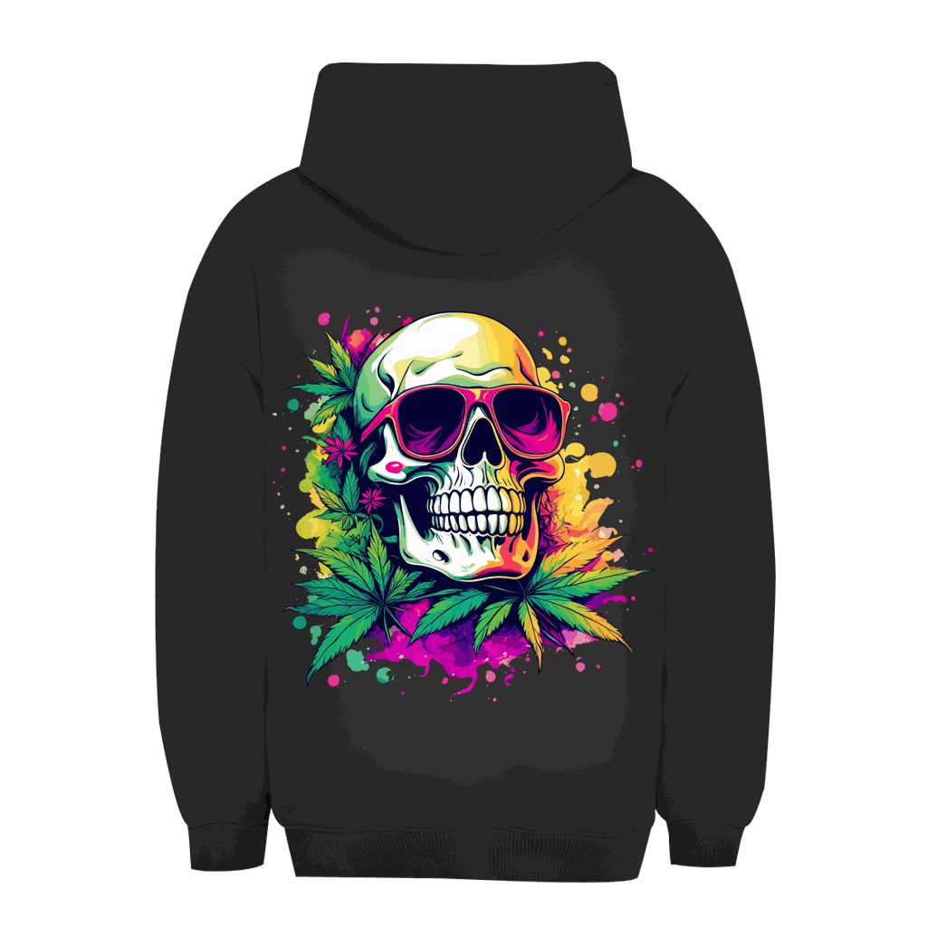 Unisex Oversize Hoodie Cool Skull Division420 streetwear with adjustable hood and kangaroo pocket