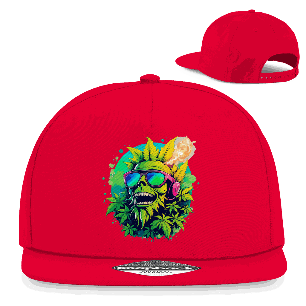 Division420 Snapback Rapper Cap Party Monster in black 5-panel cotton twill with flat brim and snapback closure