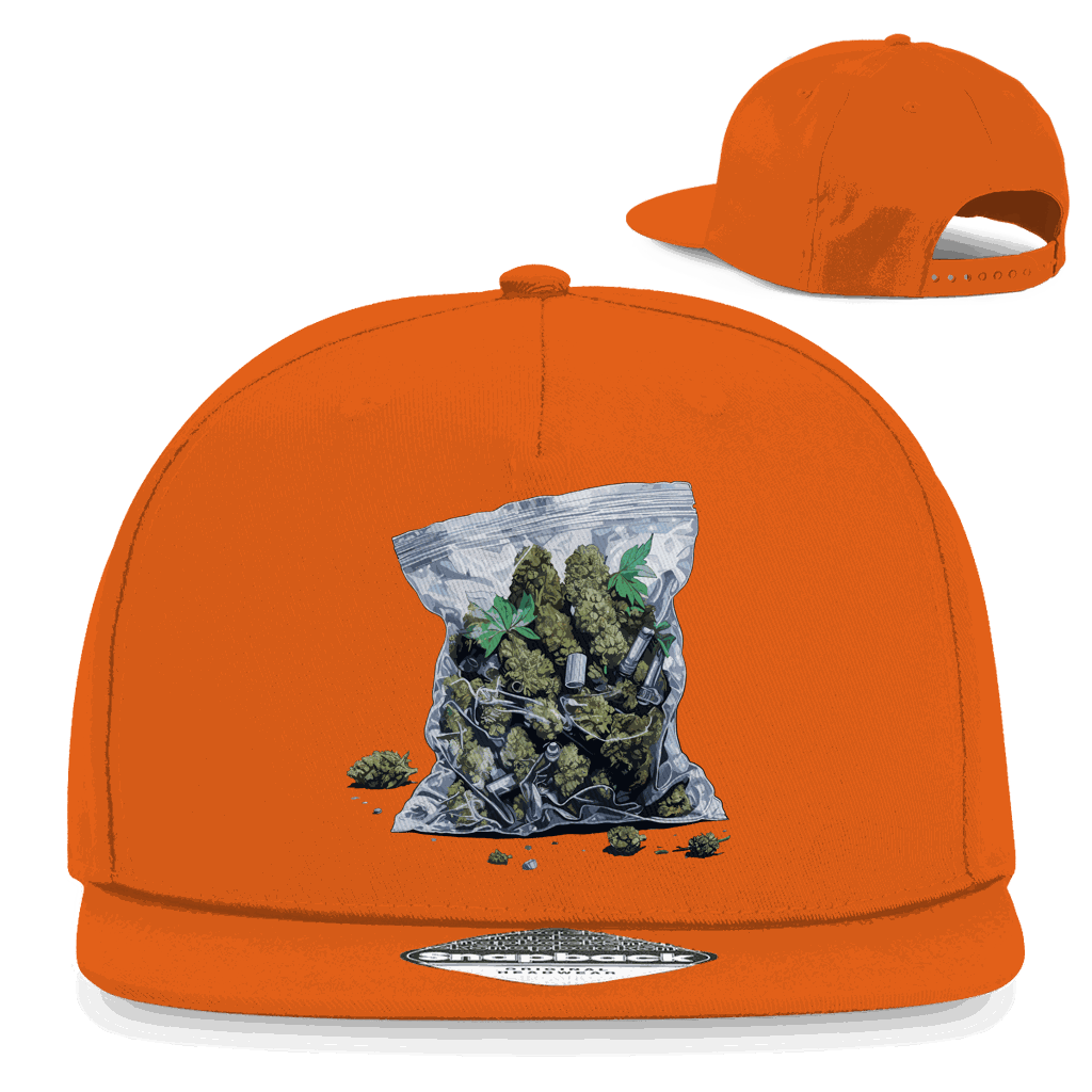 Schwarze Snapback Cap von Division420 mit flachem Schirm und Retro-Snapback-Verschluss