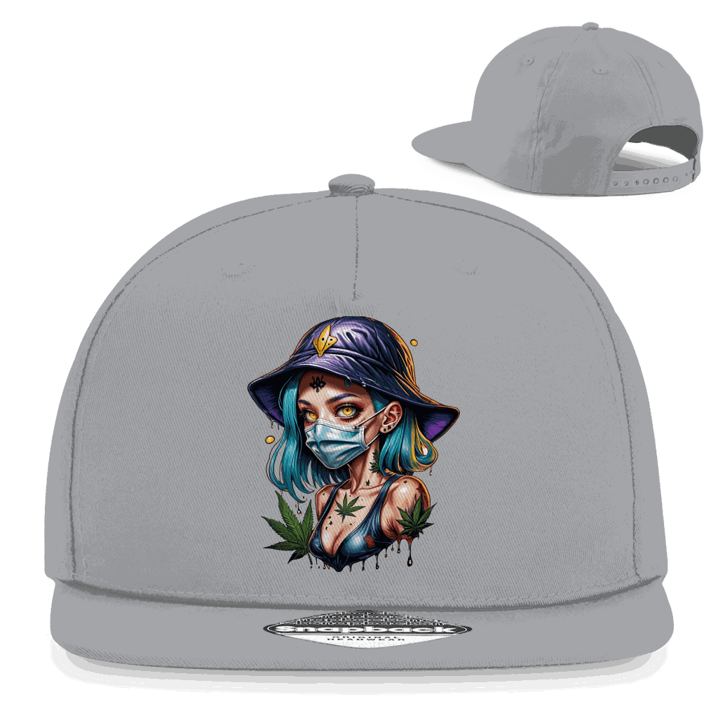 Snapback Rapper Cap Weed Sweet Girl aus Baumwoll-Twill mit flachem Schirm und retro Snapback-Verschluss