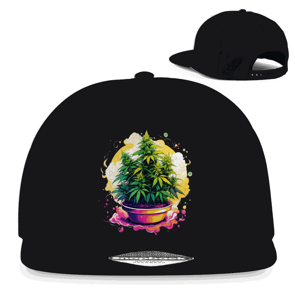 Division420 Snapback Cap Weed Dreams aus Baumwoll-Twill mit flachem Schirm und Retro-Snapbackverschluss