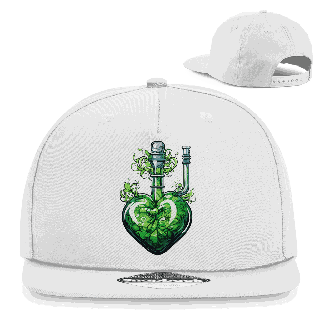 Division420 Snapback Cap Heart Bong aus Baumwoll-Twill mit flachem Schirm und Retro-Snapbackverschluss