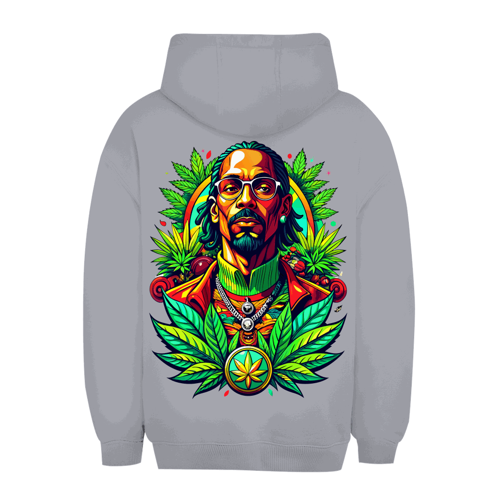 Division420 Unisex Oversize Hoodie Weed King in black with adjustable hood and kangaroo pocket, sustainable cotton blend