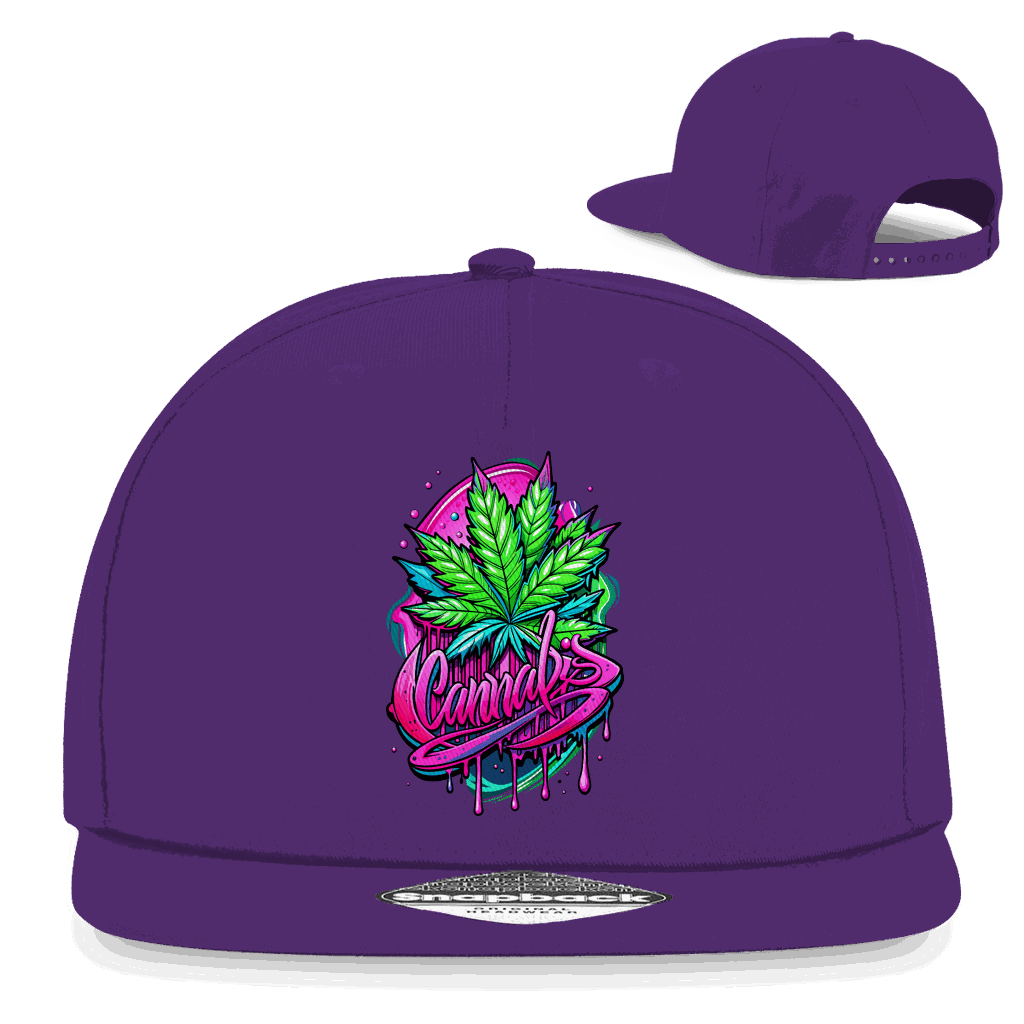 Division420 Snapback Rapper Cap Cannabis 5-panel cotton twill streetwear hat with flat brim and snapback closure