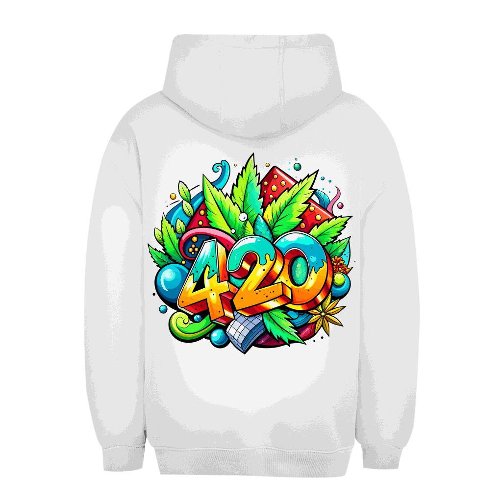 Unisex oversize hoodie in black with adjustable hood and kangaroo pocket, Division420® streetwear style