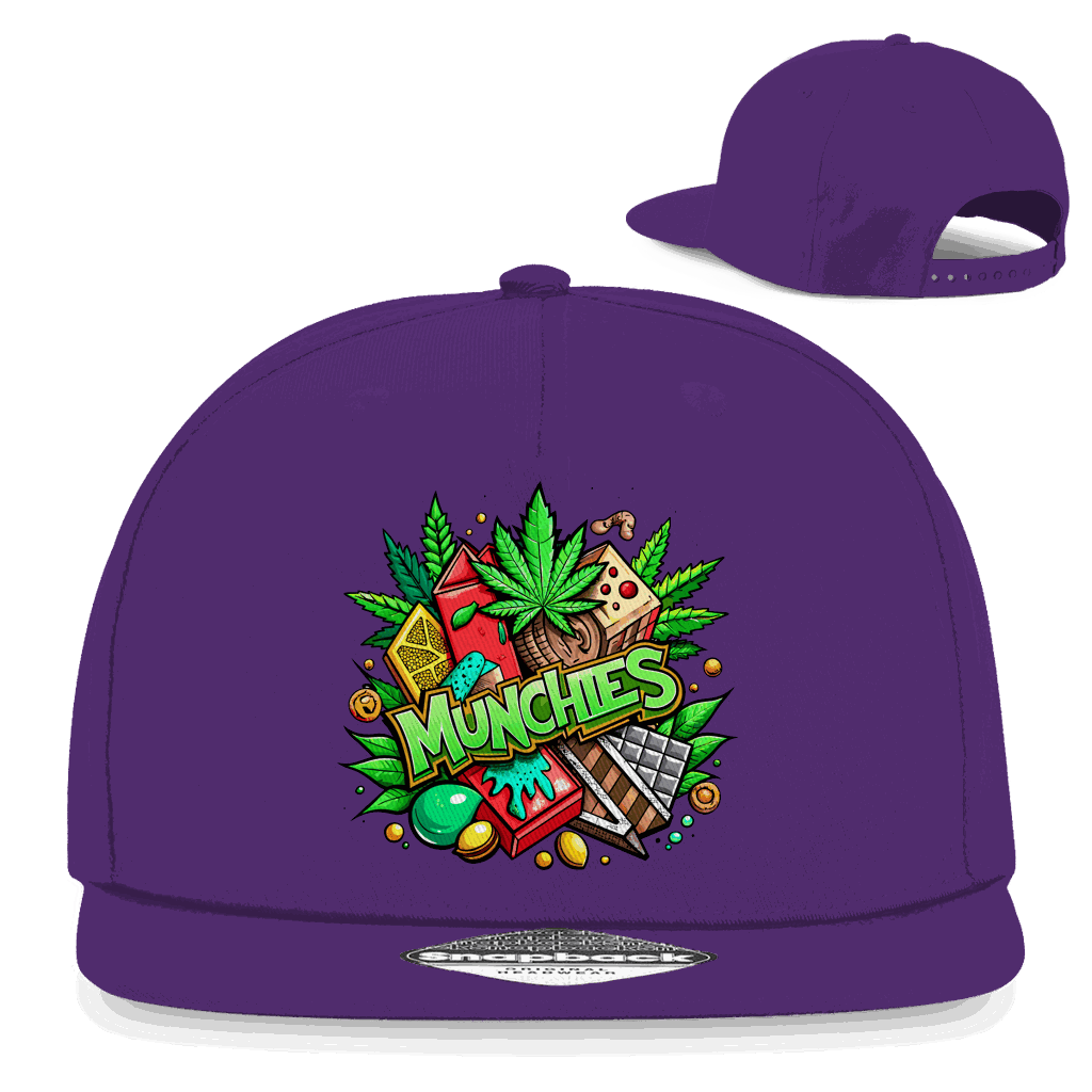 Division420 Snapback Cap Munchies aus Baumwoll-Twill mit flachem Schirm und Retro Snapback-Verschluss