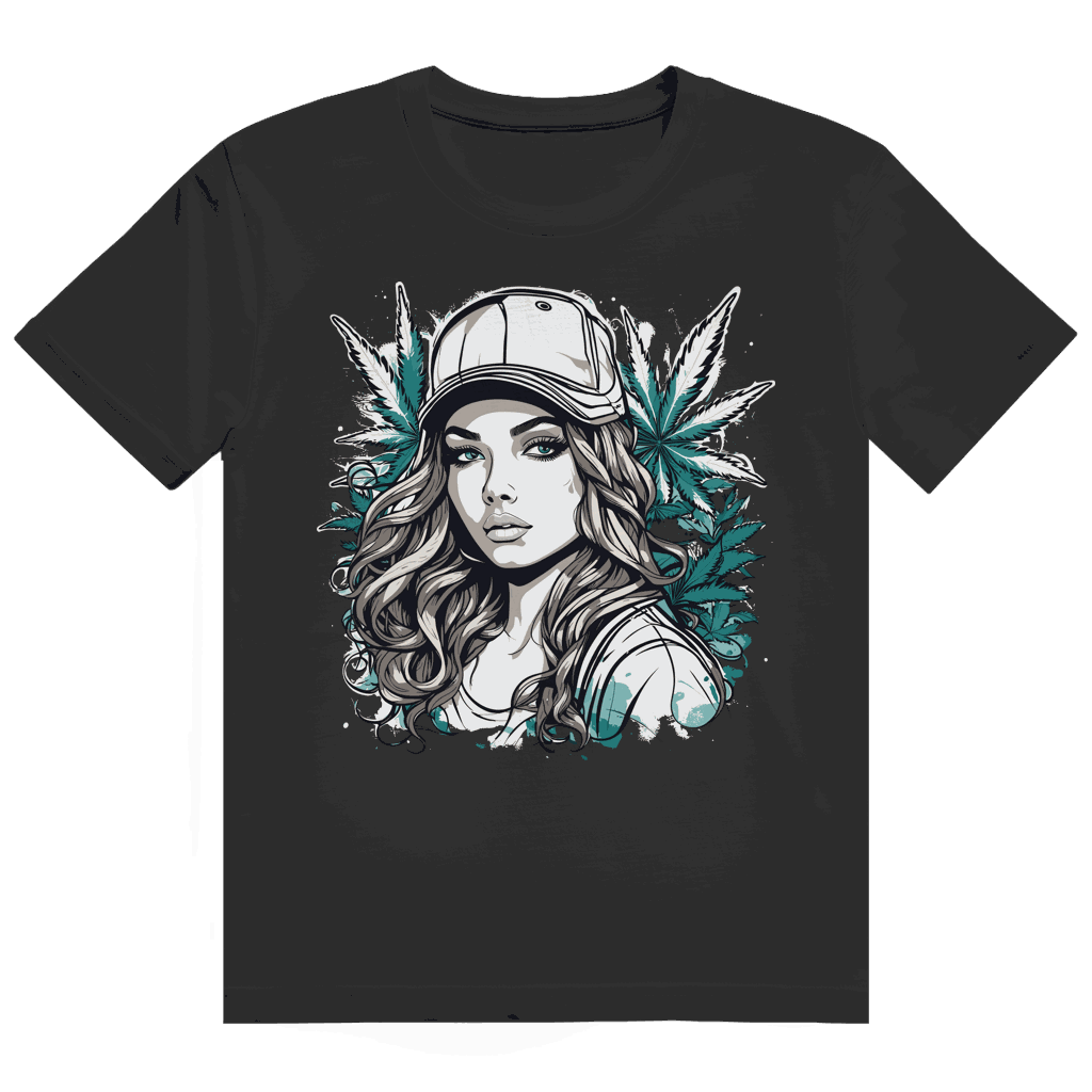 Heavy cotton t-shirt size chart for Division420 Sweet Ganja Girl design