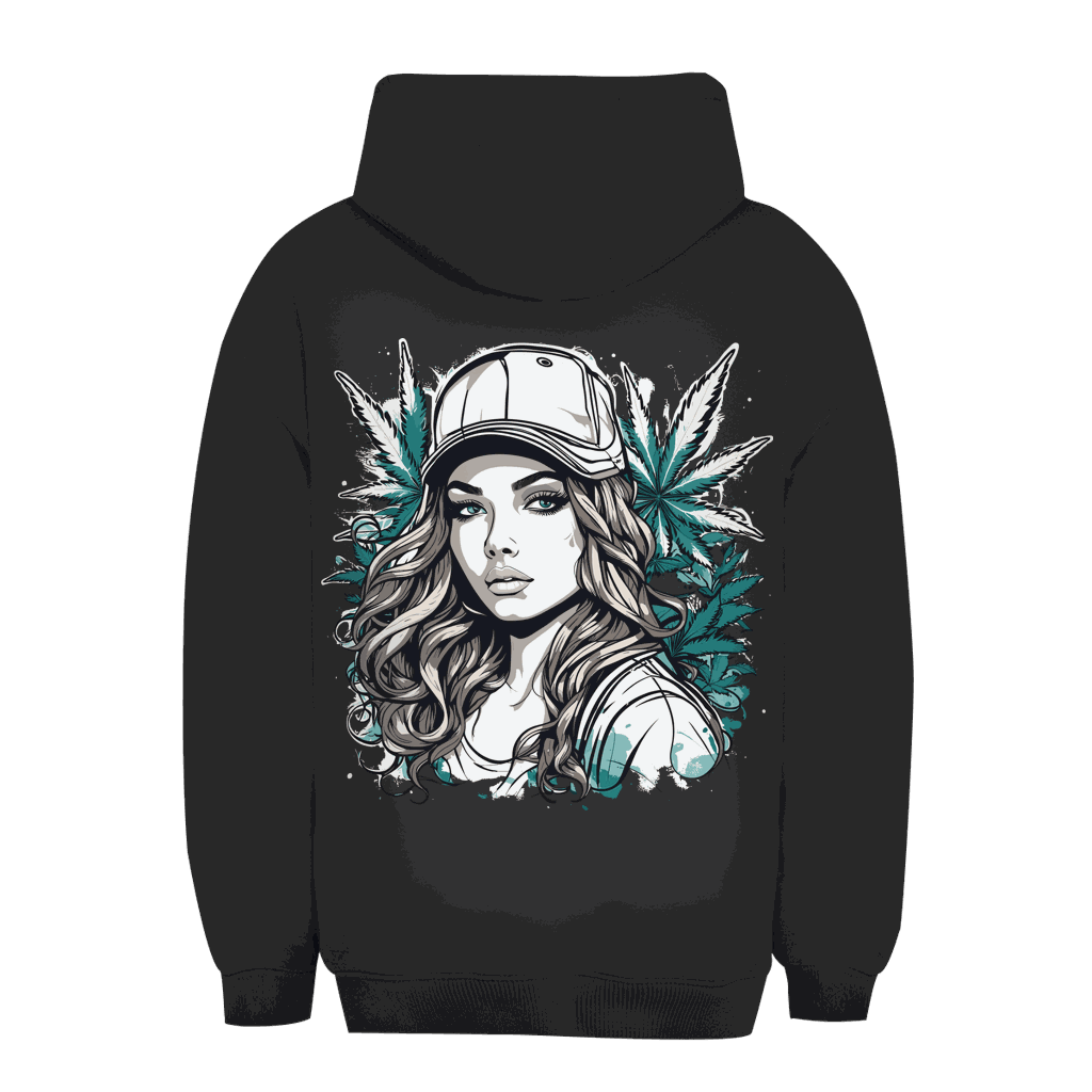Division420 Unisex Oversize Hoodie Sweet Ganja Girl size chart and product details