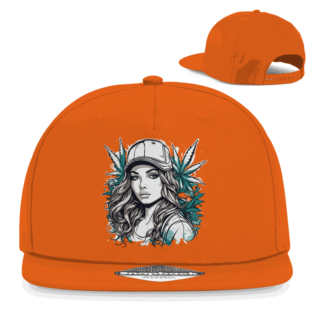 Division420 Snapback Cap Sweet Ganja Girl aus Baumwoll-Twill mit 5-Panel Design und Snapback-Verschluss