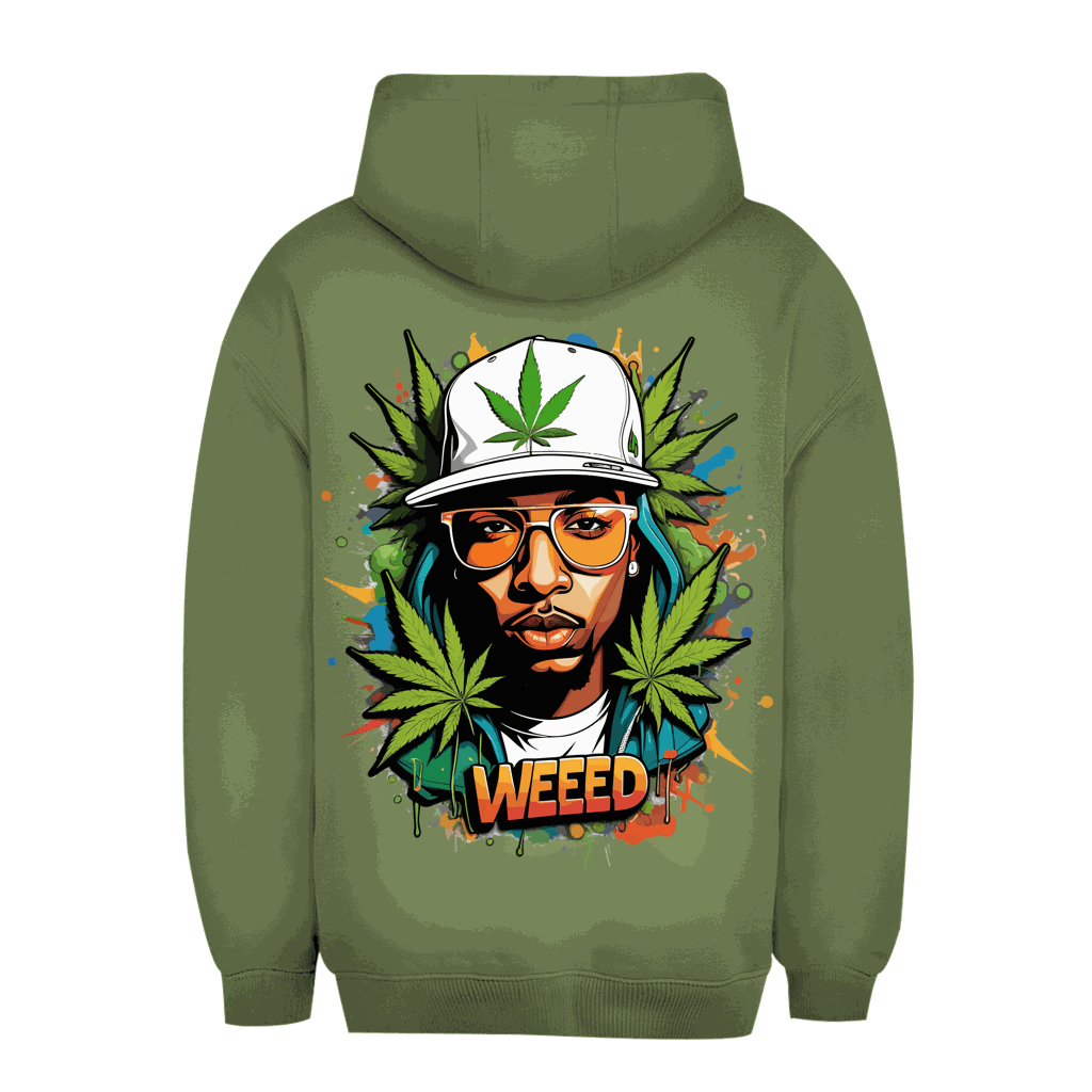 Unisex Oversize Hoodie Weeed Boy von Division420 in urbanem Style mit Kapuze und Kängurutasche