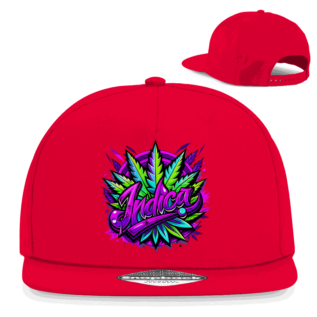 Division420 Snapback Cap Indica in black cotton twill with flat brim and snapback closure