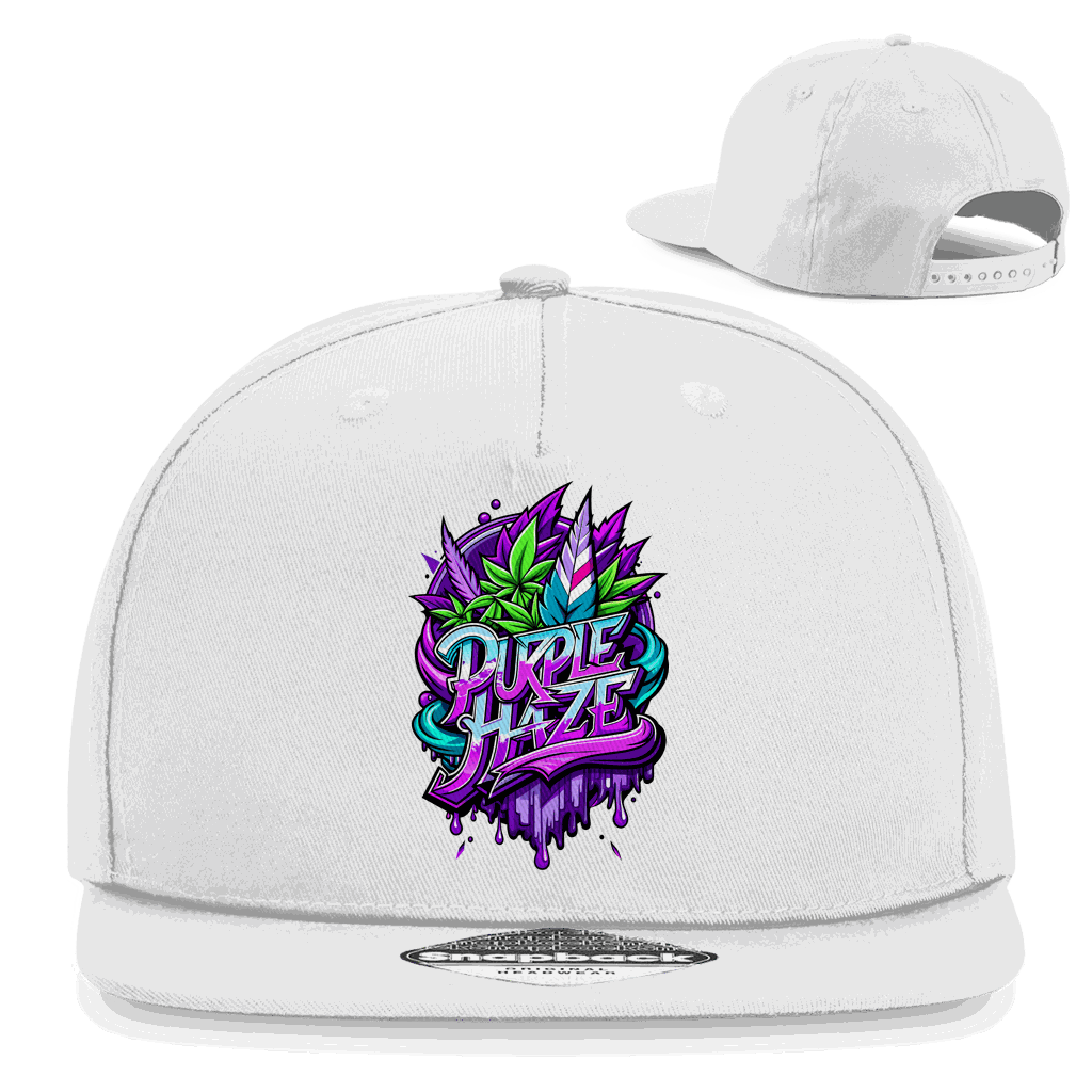 Division420 Snapback Cap Purple Haze lila Rapper Cap aus 100% Baumwoll-Twill mit flachem Schirm und Snapback-Verschluss