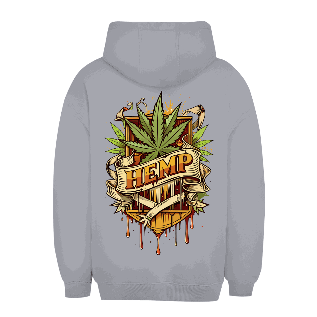 Unisex oversize hoodie in hemp color with adjustable hood and kangaroo pocket by Division420