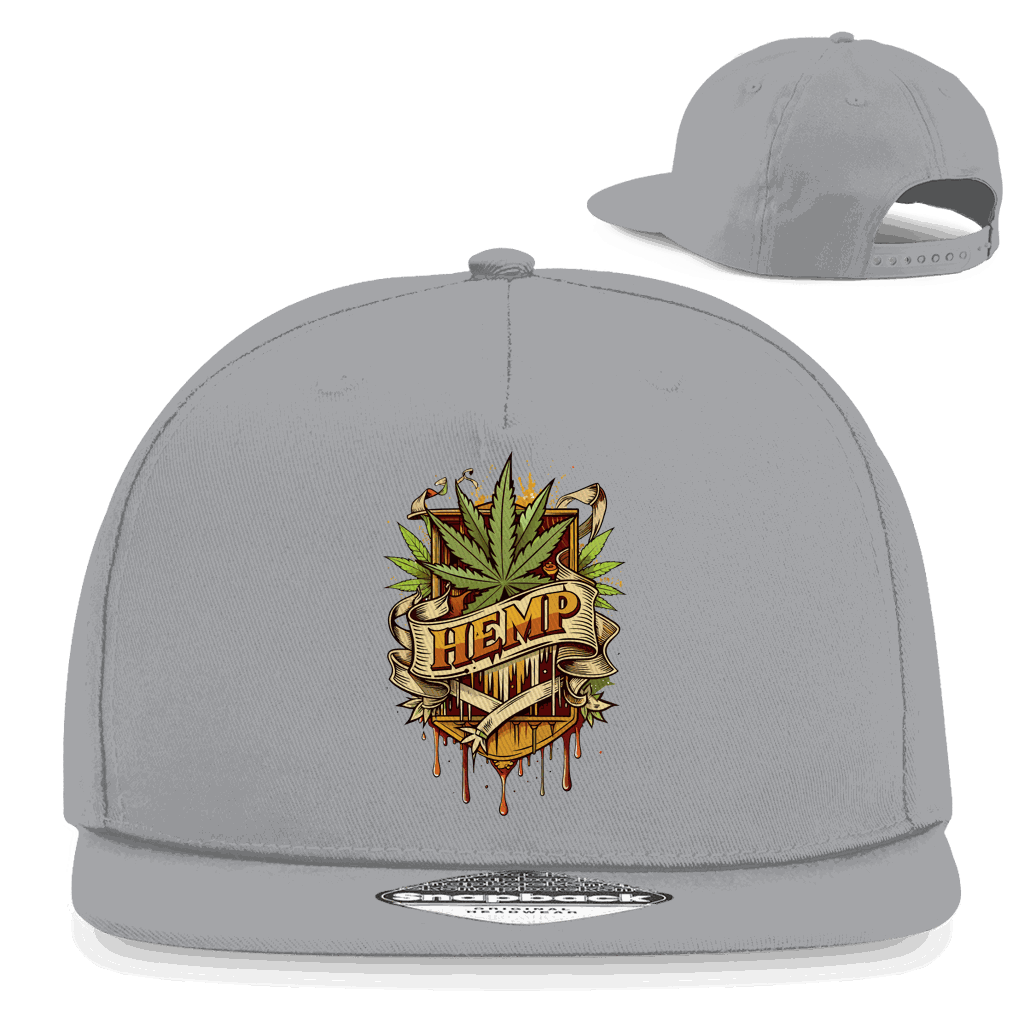 Division420 Snapback Cap aus Hanf mit flachem Schirm und Retro-Snapbackverschluss in urbanem Streetwear-Design