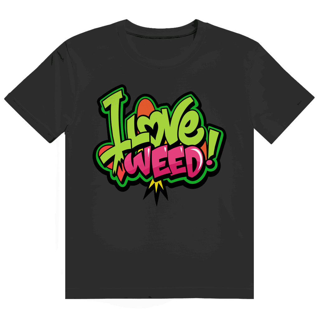 Division420 Heavy Cotton T-Shirt I Love Weed unisex streetwear with durable cotton fabric and relaxed fit