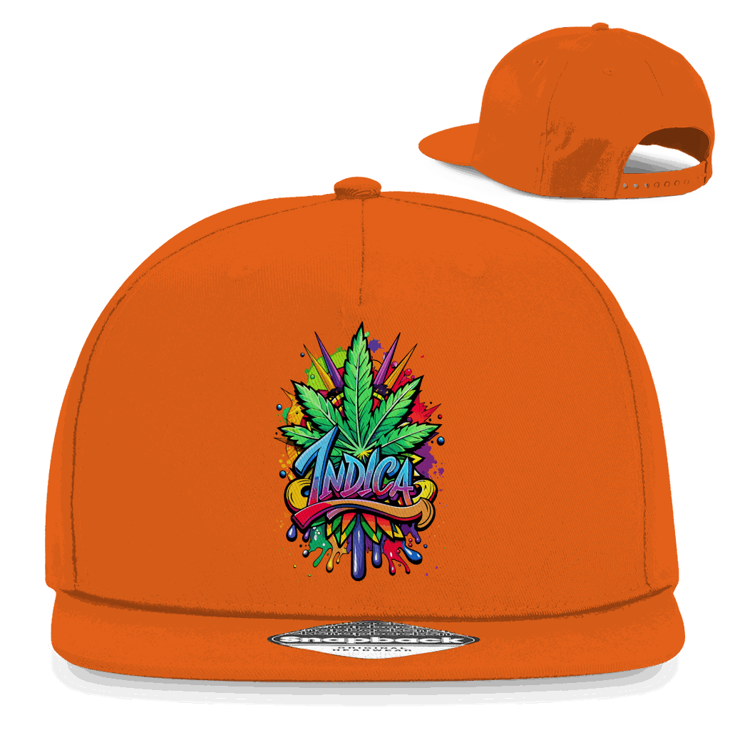 Division420 Snapback Cap Pure Indica aus Baumwoll-Twill mit flachem Schirm und Retro Snapback-Verschluss