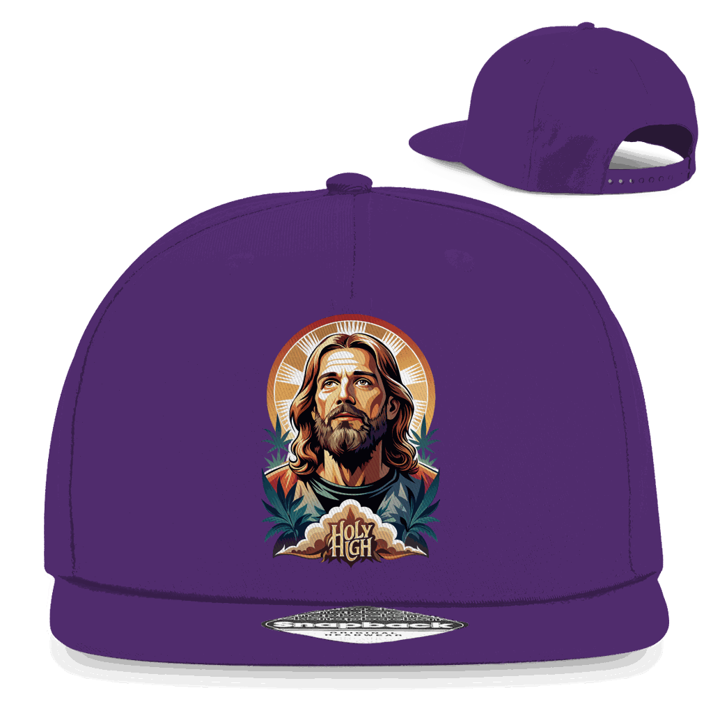 Division420 Snapback Cap Holy High aus Baumwoll-Twill mit flachem Schirm und Retro Snapback-Verschluss