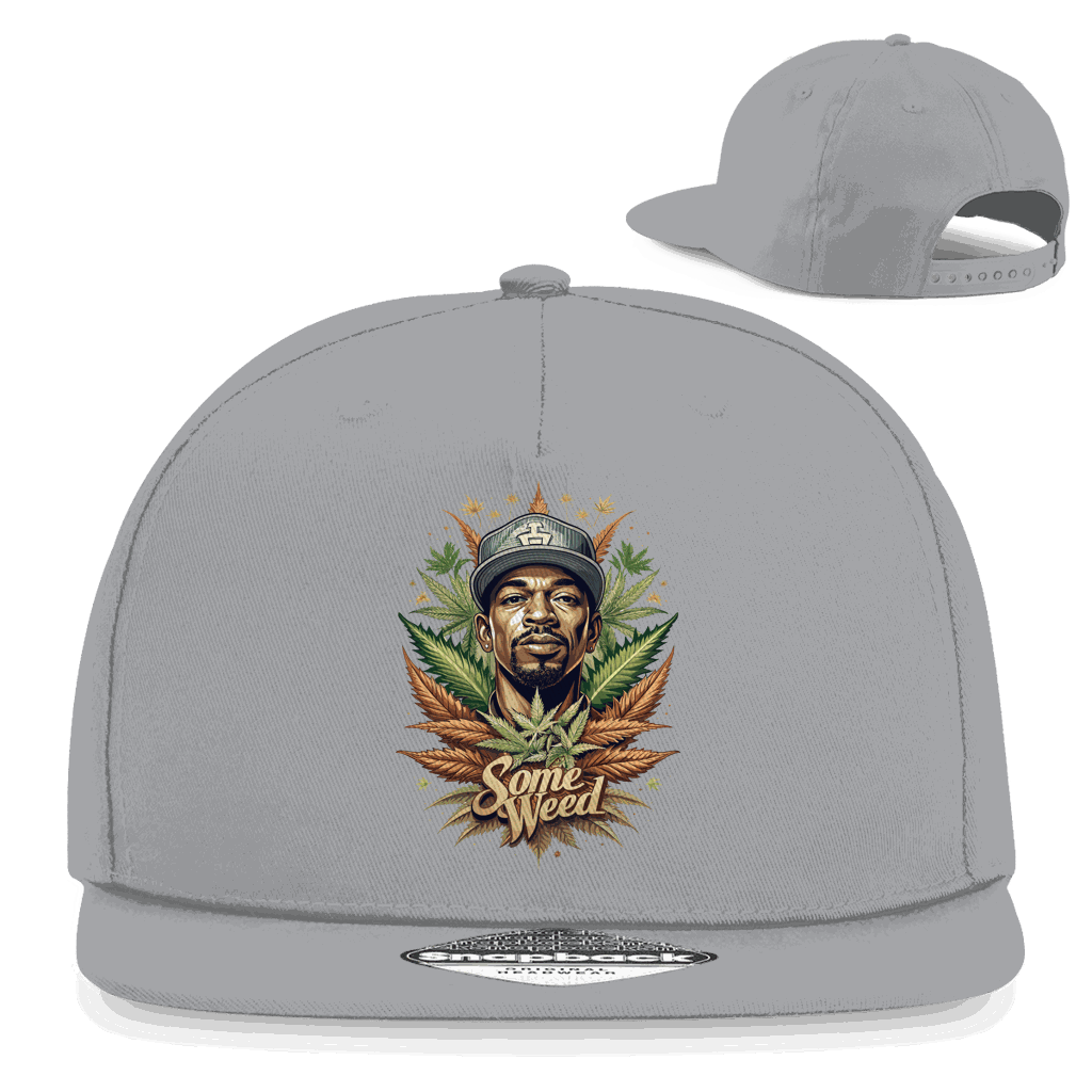 Schwarze Snapback Cap Some Weed OG von Division420 mit flachem Schirm und Retro-Snapback-Verschluss