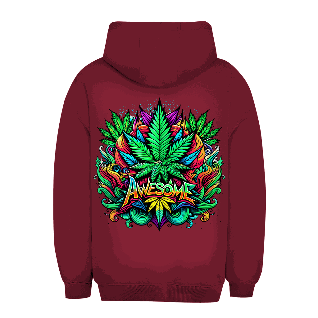 Unisex Oversize Hoodie Division420 in Grau mit Kängurutasche und Kapuze
