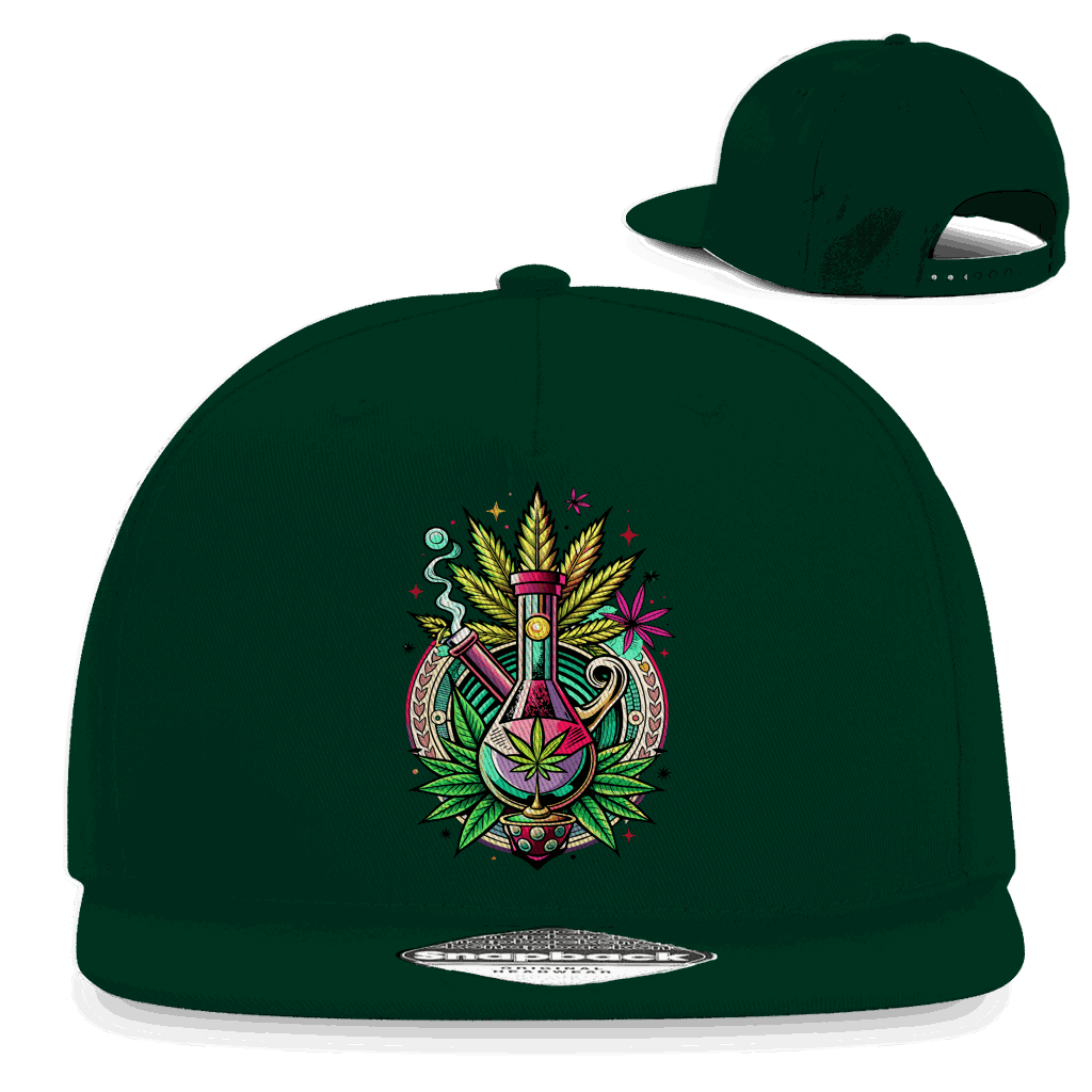 Division420 Snapback Cap mit Smoking Bong Design aus Baumwoll-Twill, urbaner Streetwear Style