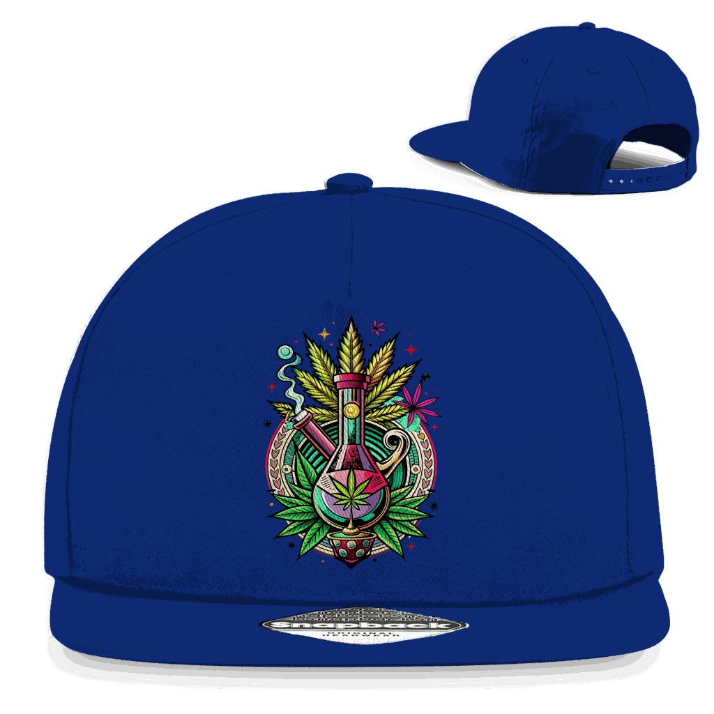Division420 Snapback Cap Smoking Bong aus Baumwolle mit flachem Schirm und Retro-Snapback Verschluss