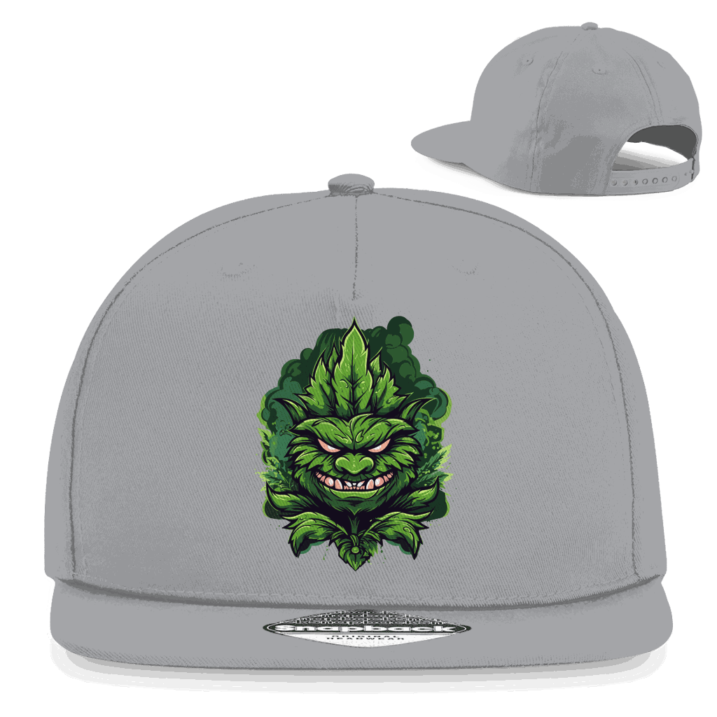 Snapback Rapper Cap Crazy Plant 5-panel cotton twill with flat visor and retro snapback closure