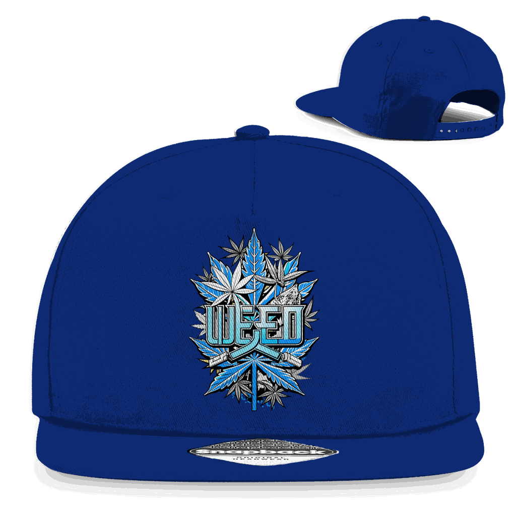 Division420 Snapback Cap Weed Style aus Baumwoll-Twill mit flachem Schirm und Retro Snapback-Verschluss