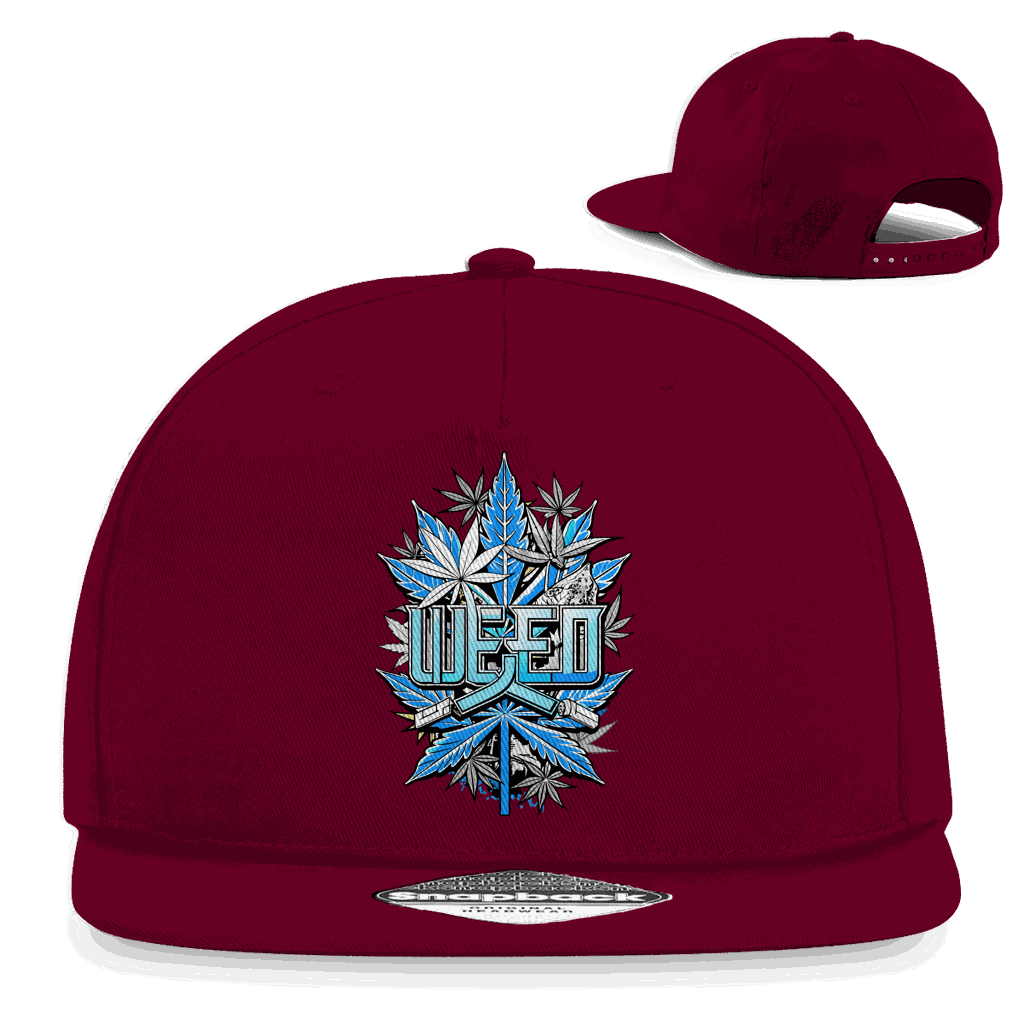 Division420 Snapback Cap Weed Style aus Baumwoll-Twill mit flachem Schirm und Retro-Snapbackverschluss