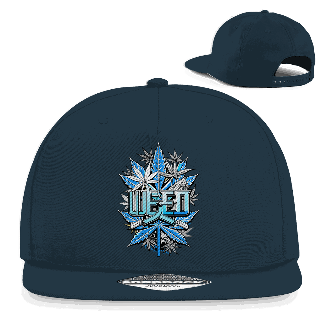 Division420 Snapback Cap Weed Style aus Baumwoll-Twill mit flachem Schirm und Retro Snapback-Verschluss