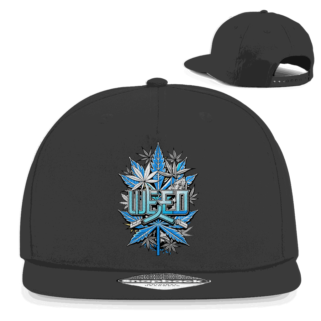 Division420 Snapback Cap im Weed Style aus Baumwoll-Twill mit 5-Panel, flachem Schirm und Snapback-Verschluss