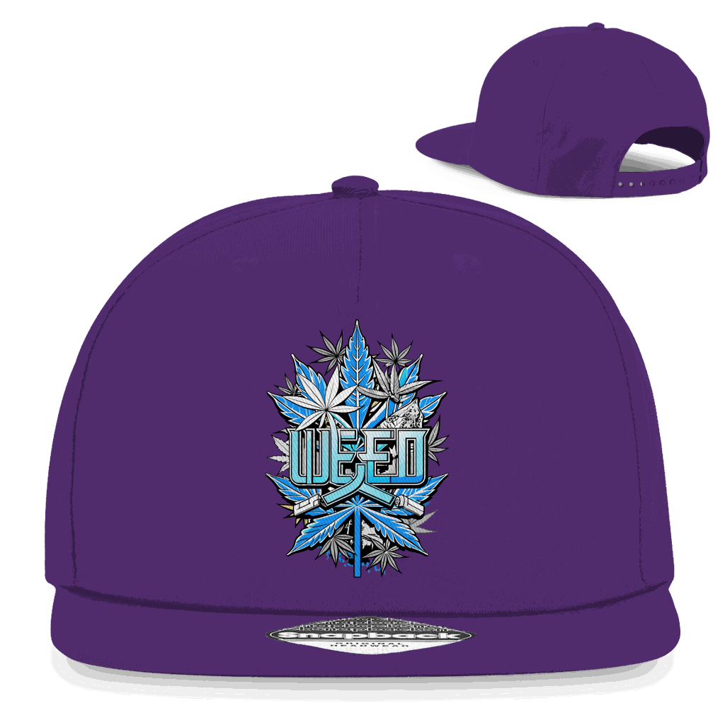 Division420 Snapback Cap Weed Style aus Baumwoll-Twill mit flachem Schirm und Retro Snapback-Verschluss