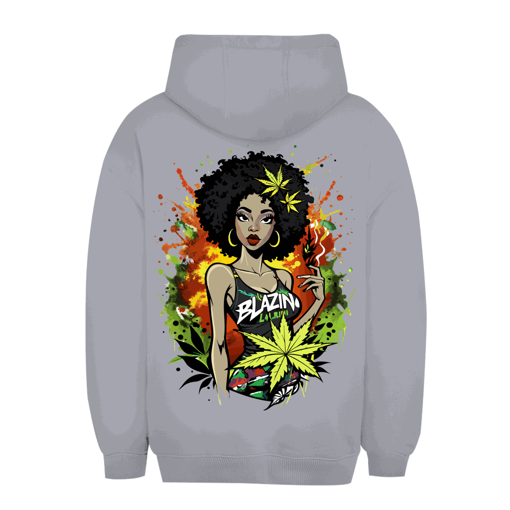 Division420 Unisex Oversize Hoodie Blazing Girl urban style breathable cotton blend streetwear