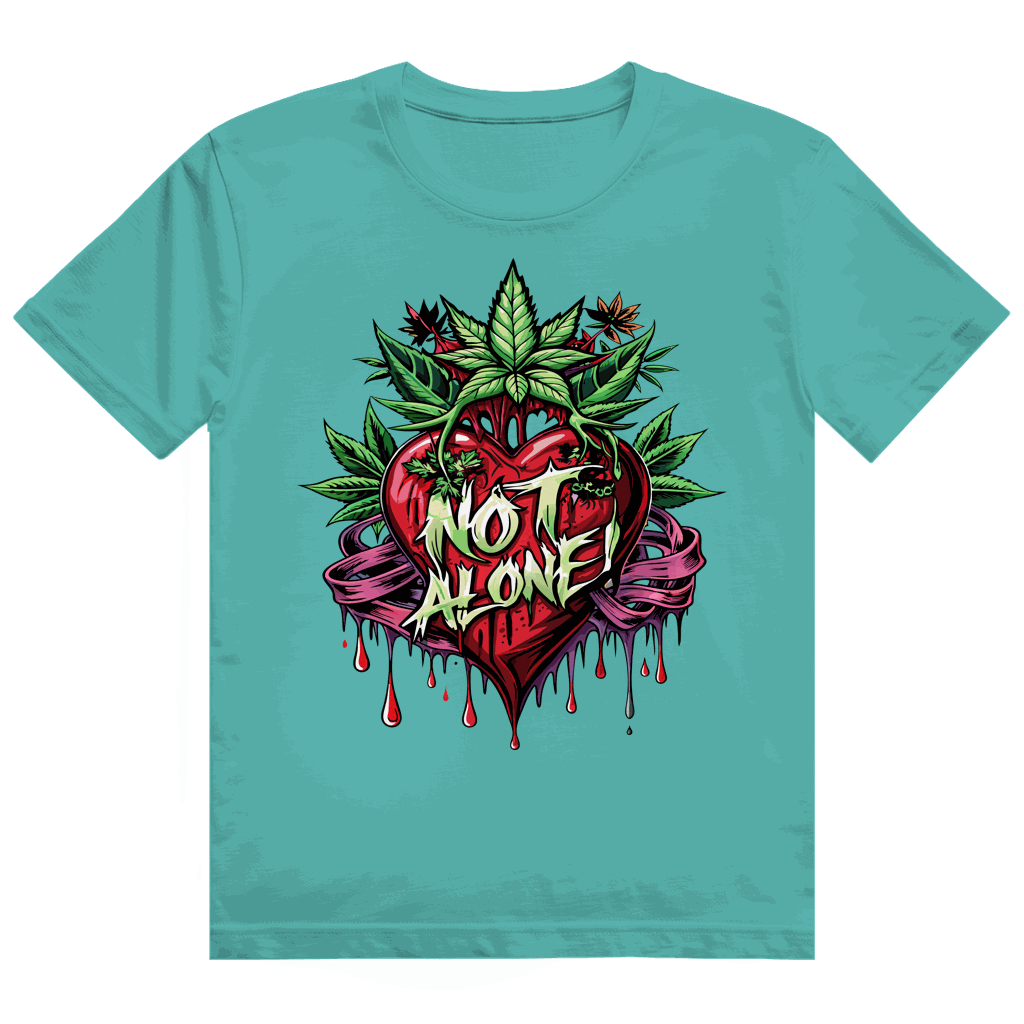 Division420 Heavy Cotton T-Shirt Not Alone unisex streetwear in soft 100% ring-spun cotton with durable tubular fit and ribbed collar