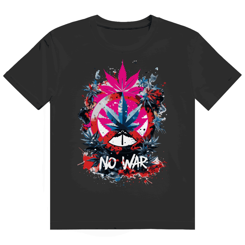 Herren Heavy Cotton T-Shirt No War by Division420 with size chart and sustainable cotton fit