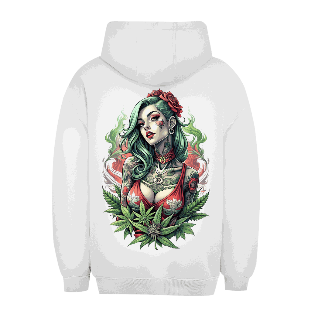 Unisex oversize hoodie size chart for Division420 Sweet Dream Girl design