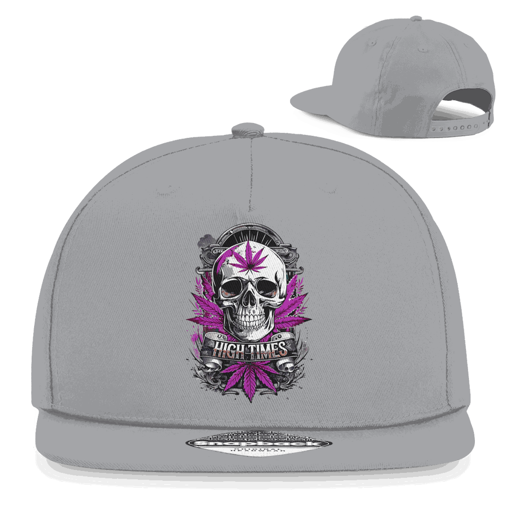 Division420 Snapback Rapper Cap High Times Skull 5-panel cotton twill with flat visor and retro snapback closure