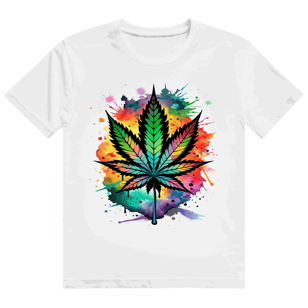 Division420 Heavy Cotton T-Shirt with colorful leaf design and durable ring-spun cotton fabric