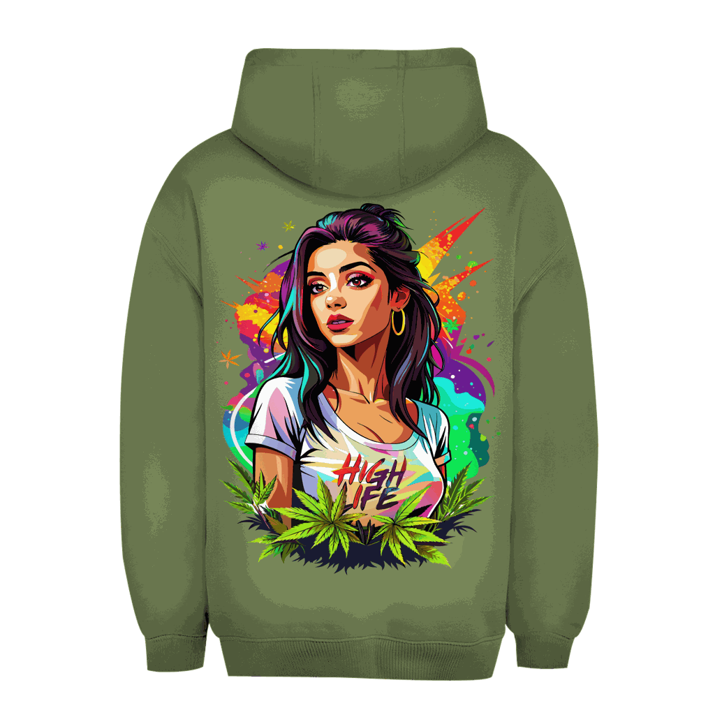 Unisex Oversize Hoodie - High Live Girl | Division420®