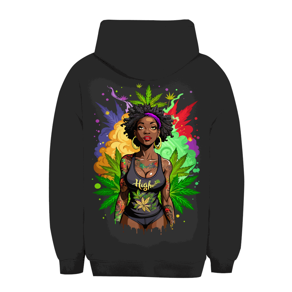 Size chart for Unisex Oversize Hoodie Sweet High Girl by Division420