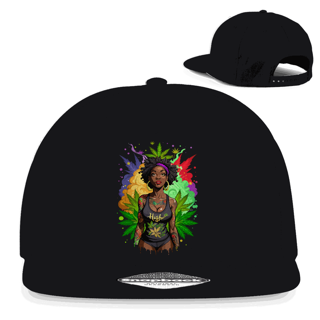 Division420 Snapback Cap Sweet High Girl 5-panel cotton twill streetwear hat with flat brim and snapback closure