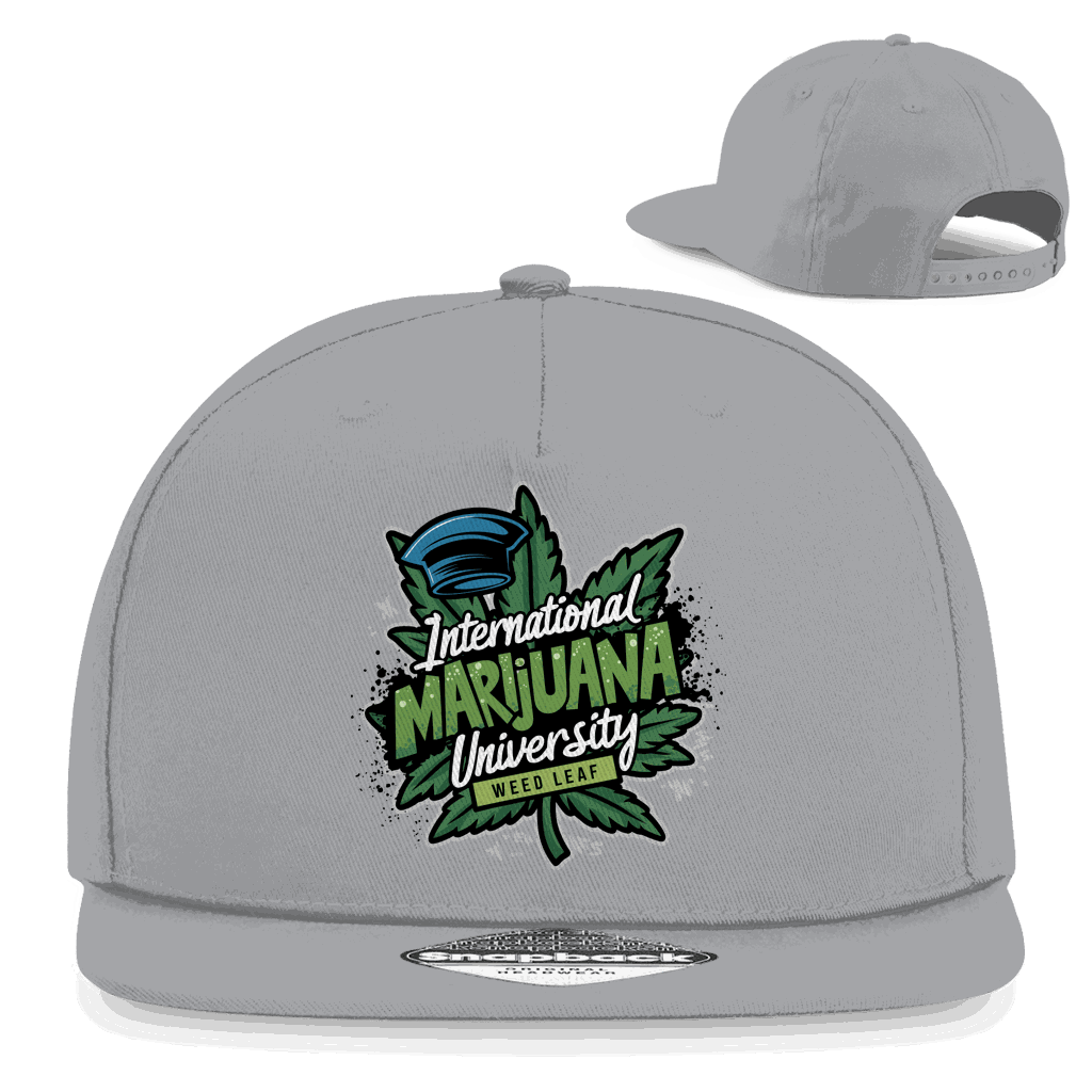 Division420 Snapback Cap Marijuana University 5-panel cotton twill hat with flat brim and snapback closure