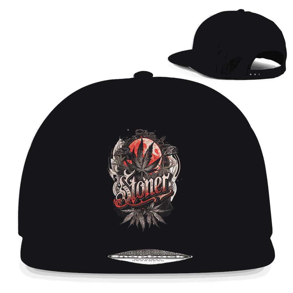 Division420 Snapback Cap Full Moon Stoner aus Baumwoll-Twill mit flachem Schirm und Retro-Snapbackverschluss