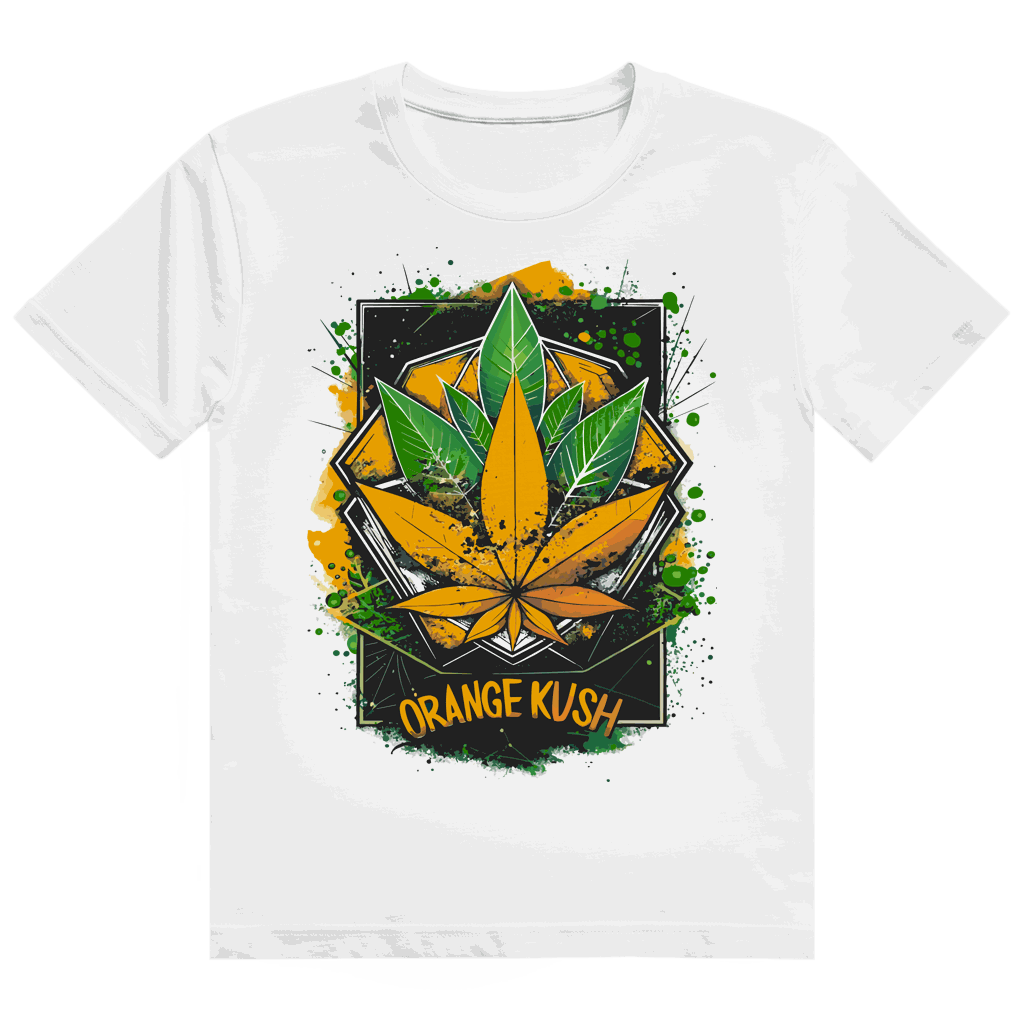 Orange Kush heavy cotton t-shirt with tubular fit and quality details from Division420