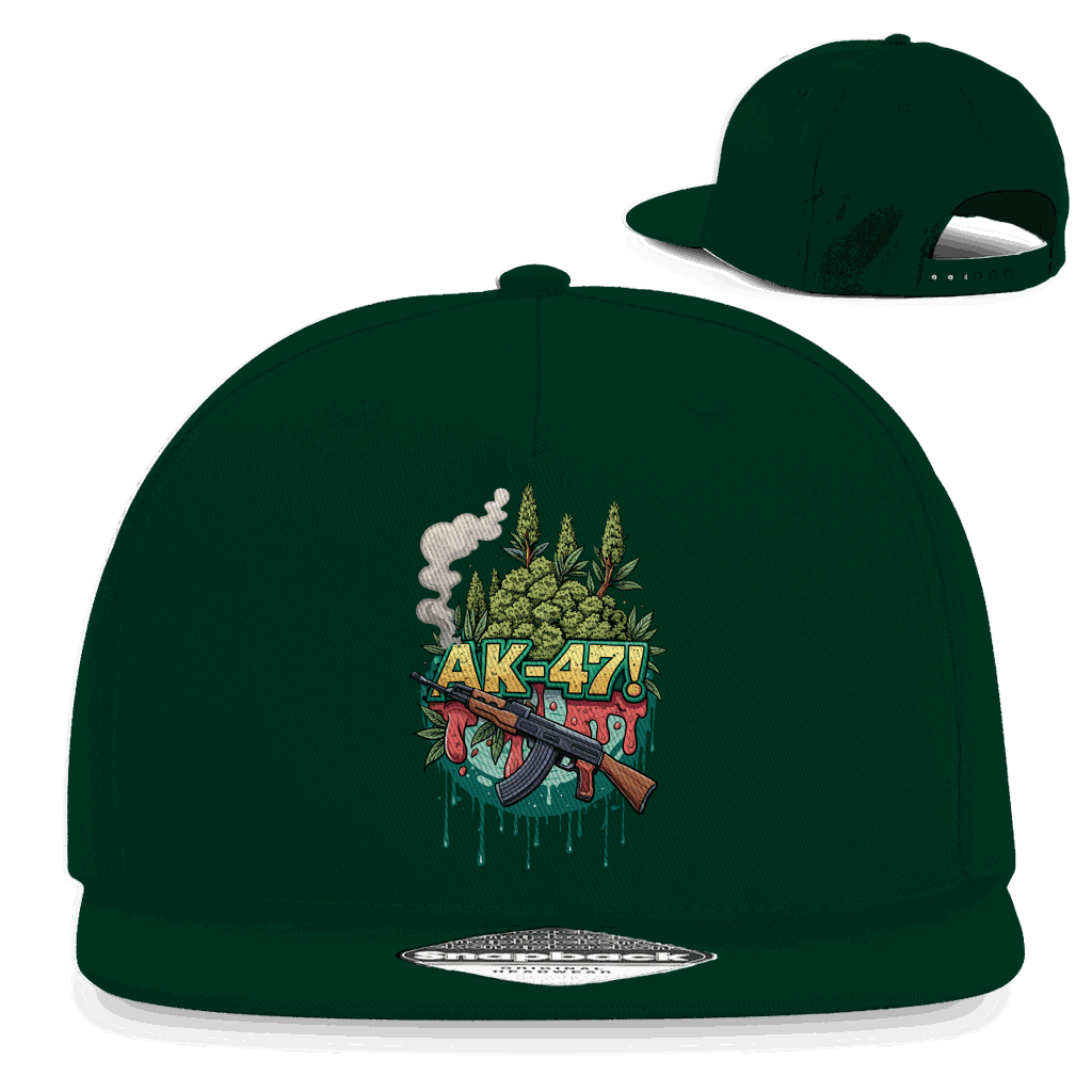 Division420 Snapback Cap AK-47 aus Baumwoll-Twill mit flachem Schirm und Retro-Snapbackverschluss