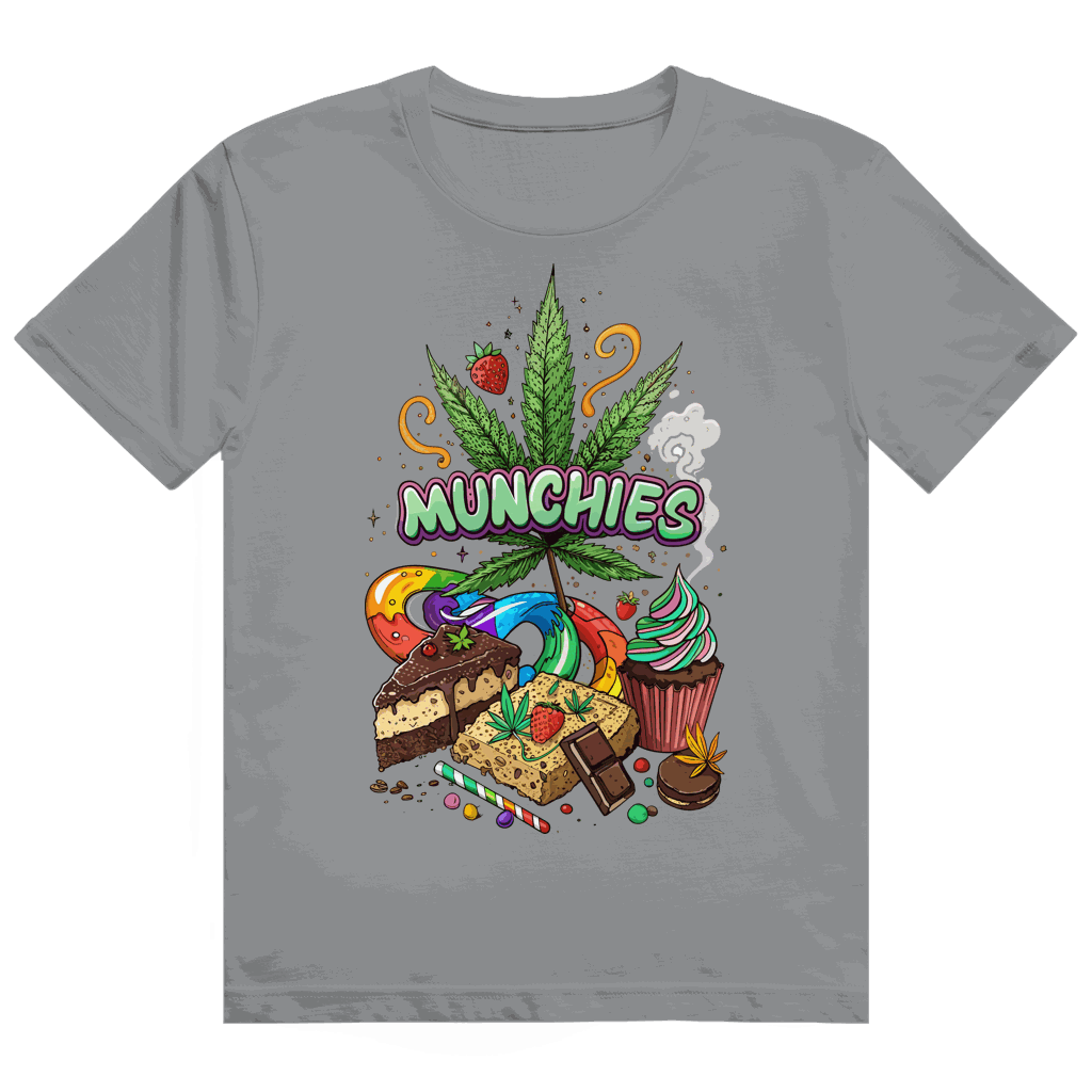 Heavy Cotton T-Shirt with Munchies Art Print by Division420 in soft 100% cotton and tubular fit