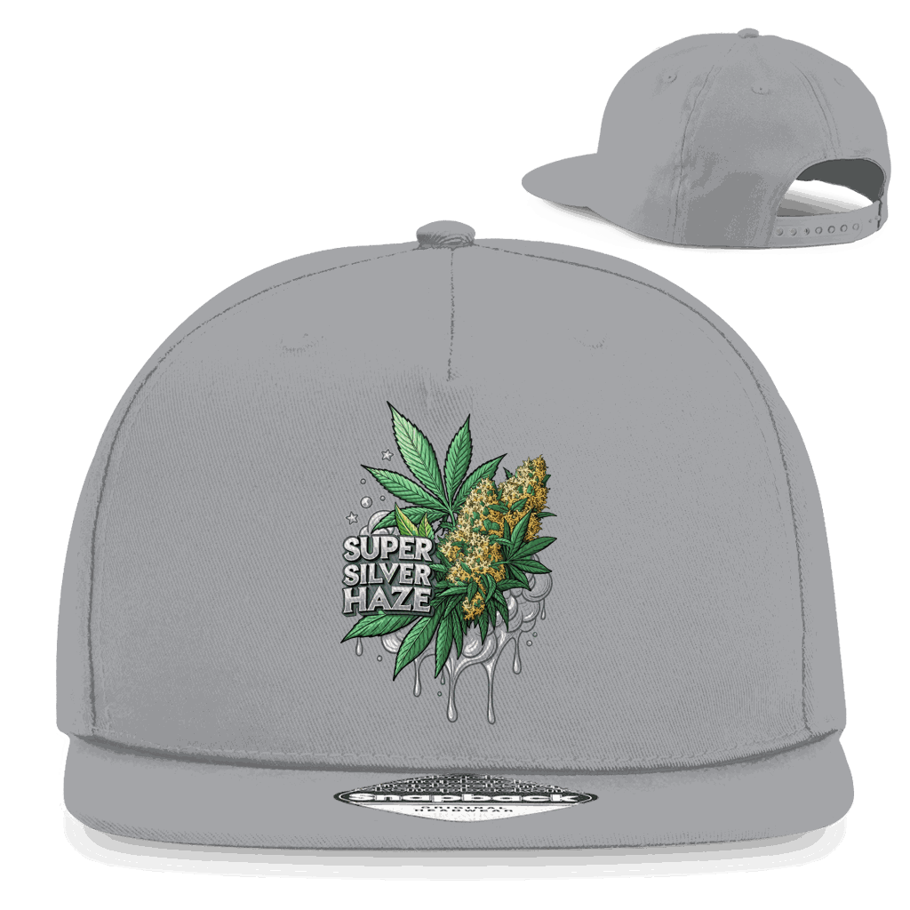 Division420 Snapback Cap Super Silver Haze aus Baumwoll-Twill mit flachem Schirm und Retro-Snapback-Verschluss