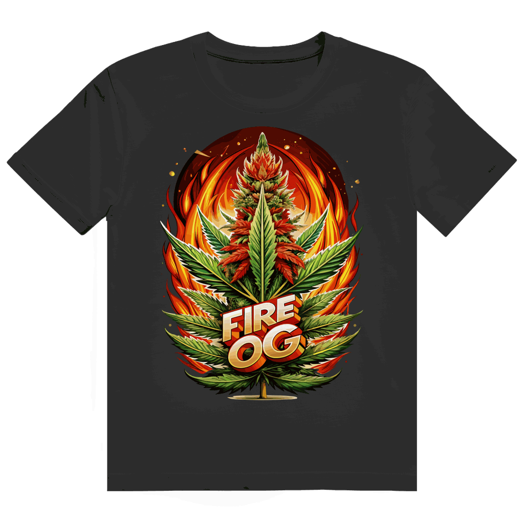 Size chart for Division420 Heavy Cotton T-Shirt Fire OG showing measurements and fit details