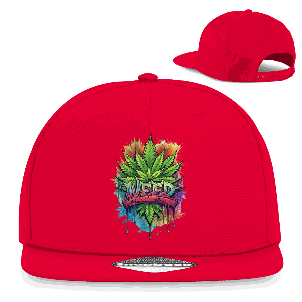 Division420 Snapback Cap mit Weed-Art und flachem Schirm