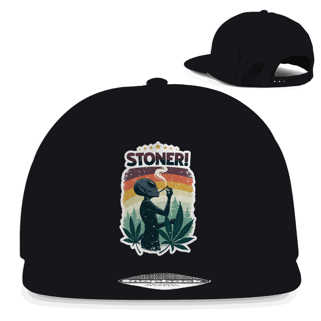 Division420 Snapback Cap Alien Stoner mit Baumwoll-Twill und flachem Schirm