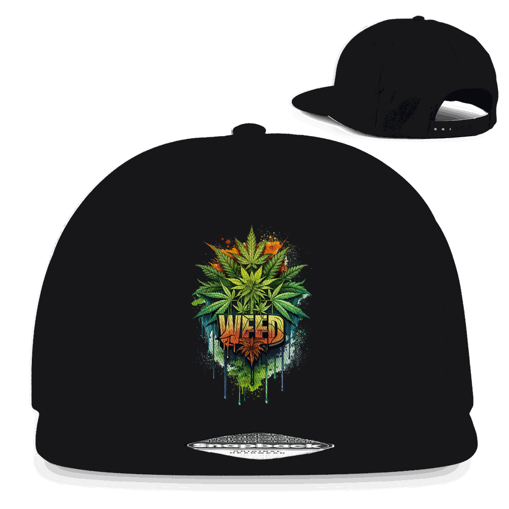 Snapback Rapper Cap - Weed Print Art | Division420®